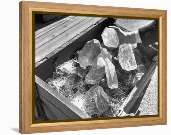 Crated Quartz Crystals That are Part of the U.S. Strategic Materials Stockpile-Ed Clark-Framed Premier Image Canvas