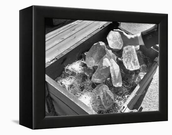 Crated Quartz Crystals That are Part of the U.S. Strategic Materials Stockpile-Ed Clark-Framed Premier Image Canvas