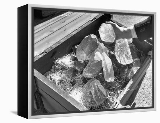 Crated Quartz Crystals That are Part of the U.S. Strategic Materials Stockpile-Ed Clark-Framed Premier Image Canvas