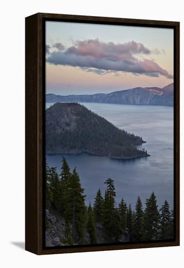 Crater Lake and Wizard Island at Dawn, Crater Lake National Park, Oregon, Usa-James Hager-Framed Premier Image Canvas