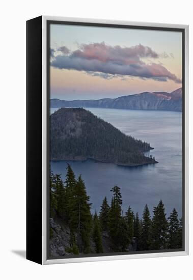 Crater Lake and Wizard Island at Dawn, Crater Lake National Park, Oregon, Usa-James Hager-Framed Premier Image Canvas