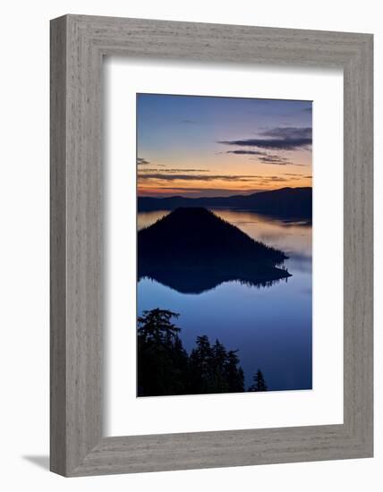 Crater Lake and Wizard Island at Dawn, Crater Lake National Park, Oregon, Usa-James Hager-Framed Photographic Print