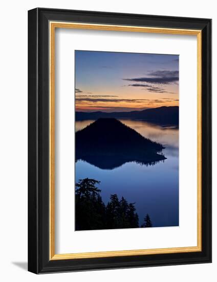 Crater Lake and Wizard Island at Dawn, Crater Lake National Park, Oregon, Usa-James Hager-Framed Photographic Print
