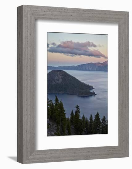 Crater Lake and Wizard Island at Dawn, Crater Lake National Park, Oregon, Usa-James Hager-Framed Photographic Print