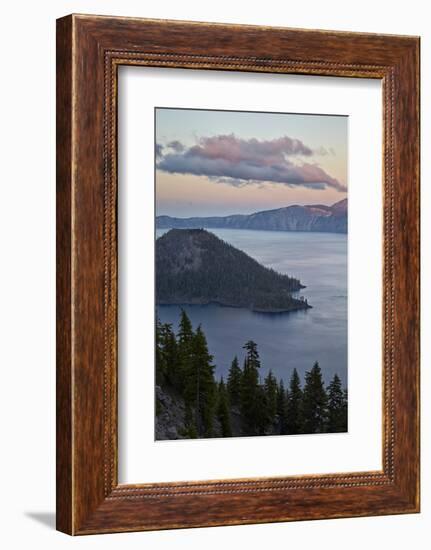 Crater Lake and Wizard Island at Dawn, Crater Lake National Park, Oregon, Usa-James Hager-Framed Photographic Print