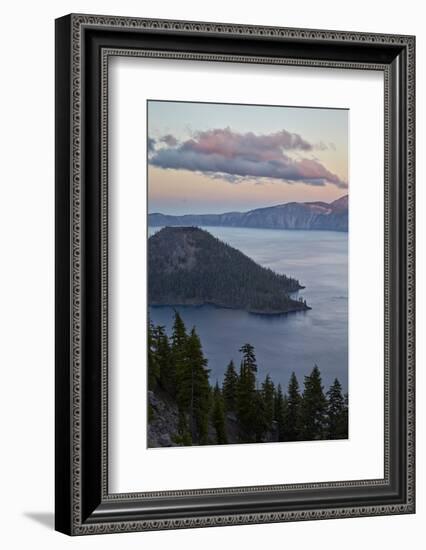 Crater Lake and Wizard Island at Dawn, Crater Lake National Park, Oregon, Usa-James Hager-Framed Photographic Print