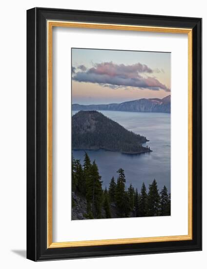 Crater Lake and Wizard Island at Dawn, Crater Lake National Park, Oregon, Usa-James Hager-Framed Photographic Print