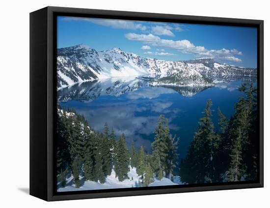 Crater Lake During a Cold Winter, Oregon, USA-Janis Miglavs-Framed Premier Image Canvas