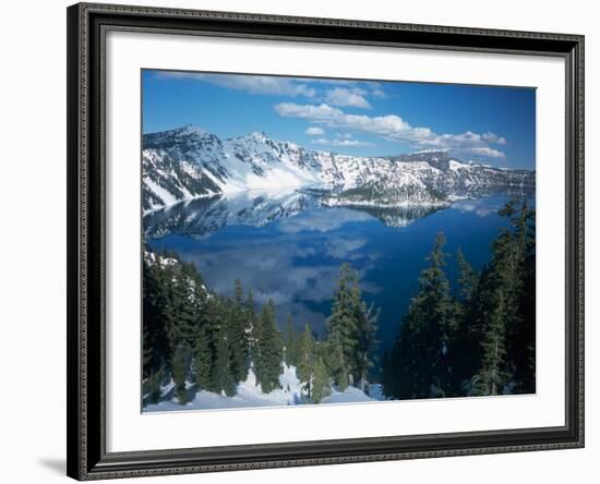 Crater Lake During a Cold Winter, Oregon, USA-Janis Miglavs-Framed Photographic Print