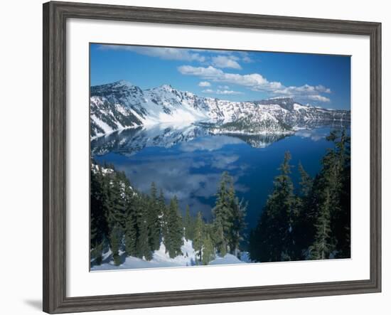 Crater Lake During a Cold Winter, Oregon, USA-Janis Miglavs-Framed Photographic Print