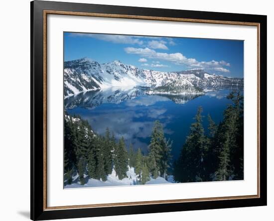 Crater Lake During a Cold Winter, Oregon, USA-Janis Miglavs-Framed Photographic Print