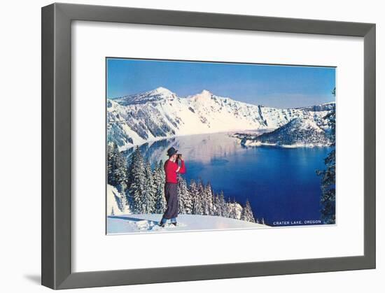 Crater Lake in Winter, Oregon-null-Framed Art Print