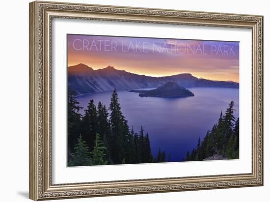 Crater Lake National Park, Oregon - Aerial View-Lantern Press-Framed Art Print