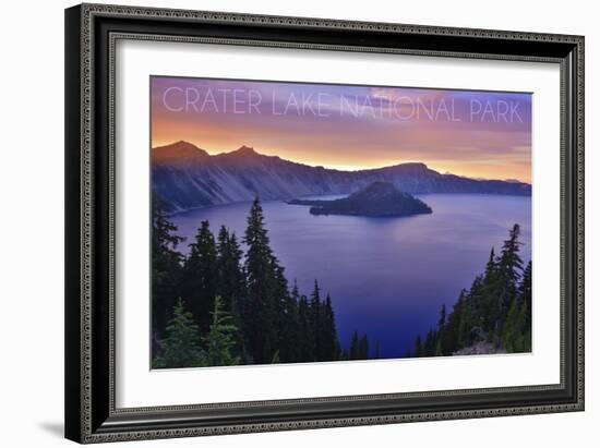 Crater Lake National Park, Oregon - Aerial View-Lantern Press-Framed Art Print