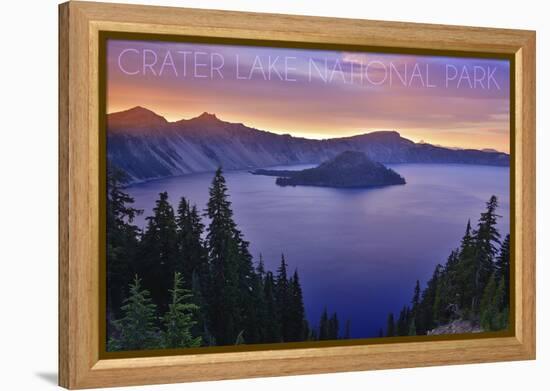 Crater Lake National Park, Oregon - Aerial View-Lantern Press-Framed Stretched Canvas