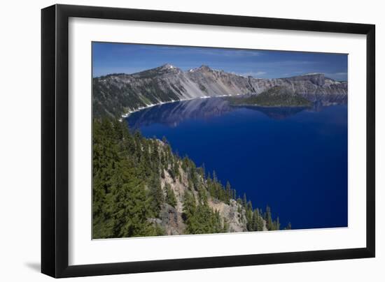 Crater Lake Showing Wizard Island (Volcanic Cone)-null-Framed Photographic Print