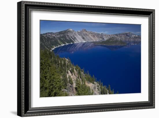 Crater Lake Showing Wizard Island (Volcanic Cone)-null-Framed Photographic Print