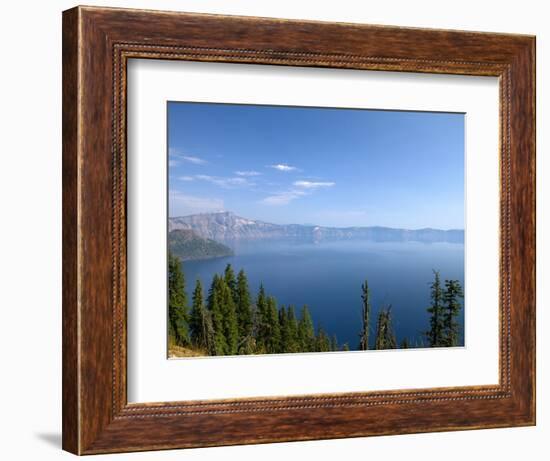 Crater Lake Shrouded in Smoke from Forest Fires, Crater Lake Nat'l Park, Southern Oregon, USA-David R. Frazier-Framed Photographic Print