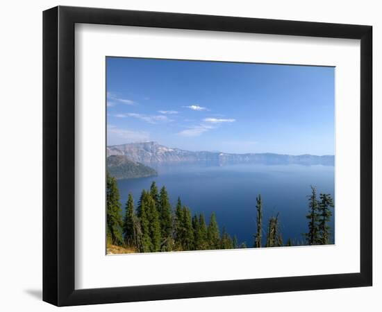 Crater Lake Shrouded in Smoke from Forest Fires, Crater Lake Nat'l Park, Southern Oregon, USA-David R. Frazier-Framed Photographic Print