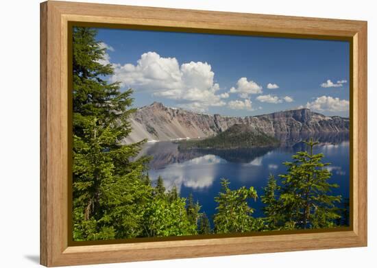 Crater Lake, Wizard Island, Crater Lake National Park, Oregon, USA-Michel Hersen-Framed Premier Image Canvas