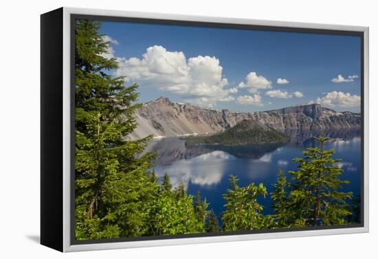 Crater Lake, Wizard Island, Crater Lake National Park, Oregon, USA-Michel Hersen-Framed Premier Image Canvas