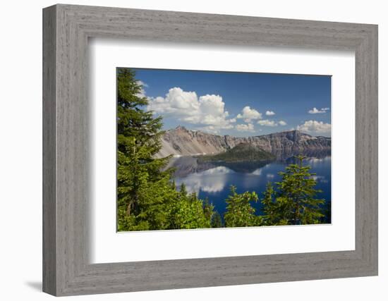 Crater Lake, Wizard Island, Crater Lake National Park, Oregon, USA-Michel Hersen-Framed Photographic Print