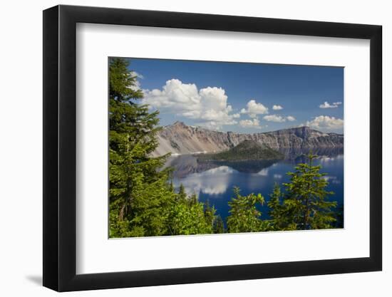 Crater Lake, Wizard Island, Crater Lake National Park, Oregon, USA-Michel Hersen-Framed Photographic Print