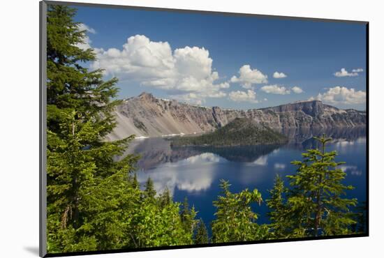 Crater Lake, Wizard Island, Crater Lake National Park, Oregon, USA-Michel Hersen-Mounted Photographic Print