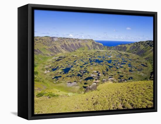 Crater of Ranu Kau, Rapa Nui, Chile, South America-Gavin Hellier-Framed Premier Image Canvas