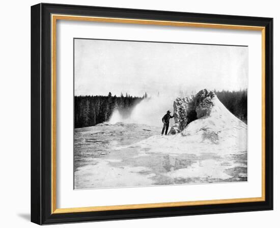 Crater of the Giant Geyser, Yellowstone National Park, USA, 1893-John L Stoddard-Framed Giclee Print