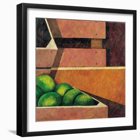 Crates with Green Oranges, 1999-Pedro Diego Alvarado-Framed Giclee Print