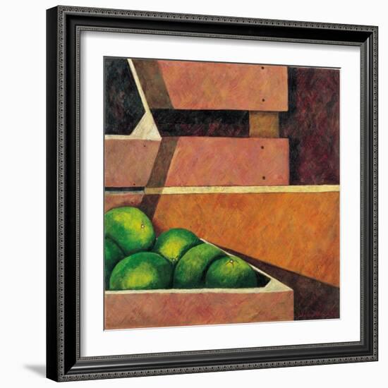 Crates with Green Oranges, 1999-Pedro Diego Alvarado-Framed Giclee Print