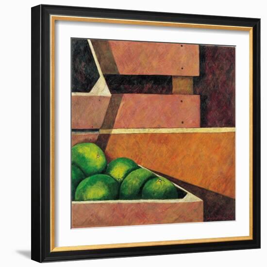 Crates with Green Oranges, 1999-Pedro Diego Alvarado-Framed Giclee Print