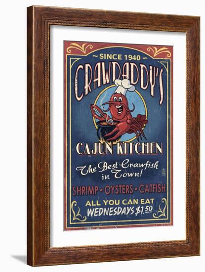 Crawfish - Vintage Sign-Lantern Press-Framed Art Print