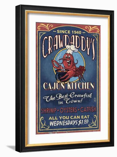 Crawfish - Vintage Sign-Lantern Press-Framed Art Print