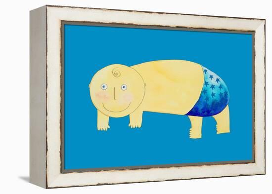 Crawling Baby, 1999-Julie Nicholls-Framed Premier Image Canvas