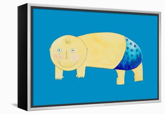 Crawling Baby, 1999-Julie Nicholls-Framed Premier Image Canvas