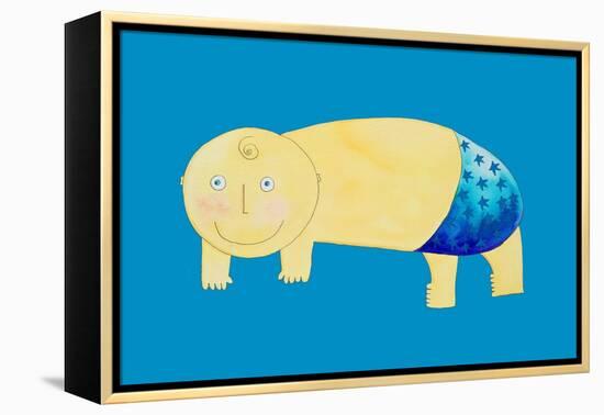 Crawling Baby, 1999-Julie Nicholls-Framed Premier Image Canvas