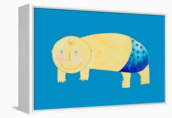 Crawling Baby, 1999-Julie Nicholls-Framed Premier Image Canvas