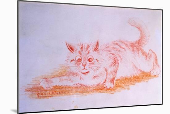 Crawling Cat, C.1935-Louis Wain-Mounted Giclee Print