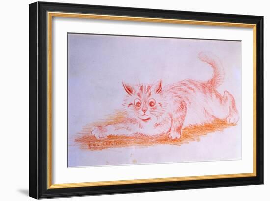 Crawling Cat, C.1935-Louis Wain-Framed Giclee Print