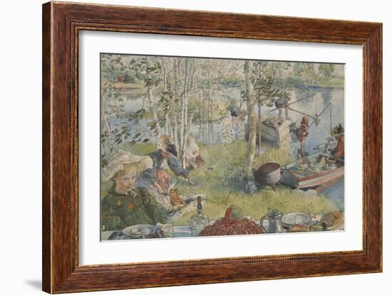 Crayfishing, from 'A Home' series, c.1895-Carl Larsson-Framed Giclee Print