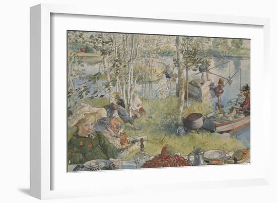 Crayfishing, from 'A Home' series, c.1895-Carl Larsson-Framed Giclee Print