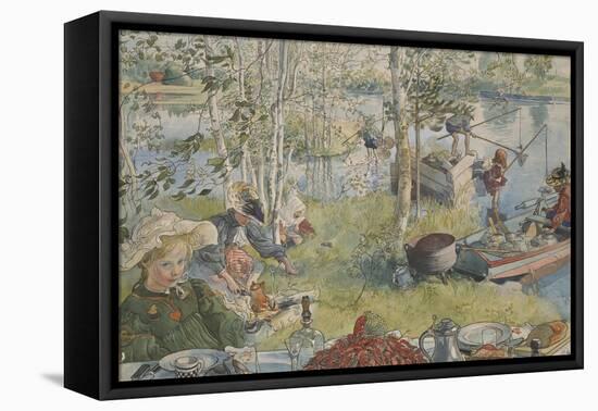 Crayfishing, from 'A Home' series, c.1895-Carl Larsson-Framed Premier Image Canvas