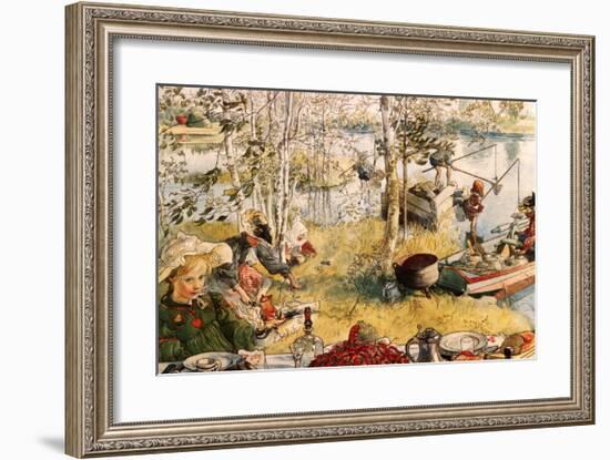 Crayfishing-Carl Larsson-Framed Art Print