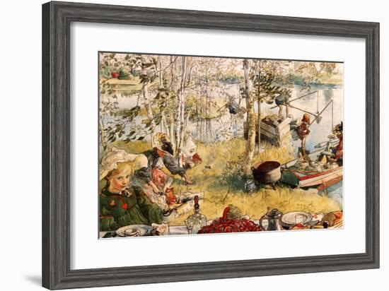 Crayfishing-Carl Larsson-Framed Art Print