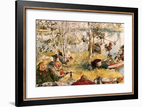 Crayfishing-Carl Larsson-Framed Art Print