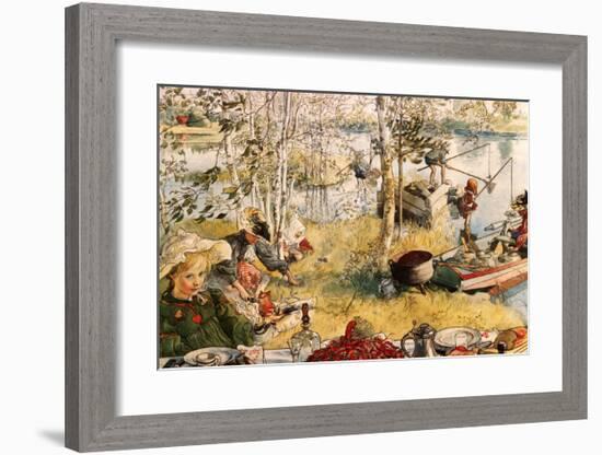 Crayfishing-Carl Larsson-Framed Art Print