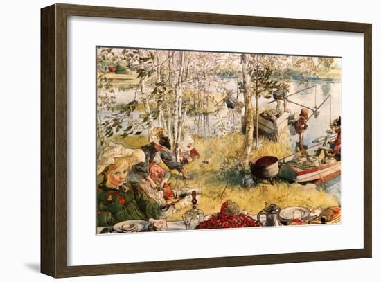 Crayfishing-Carl Larsson-Framed Art Print