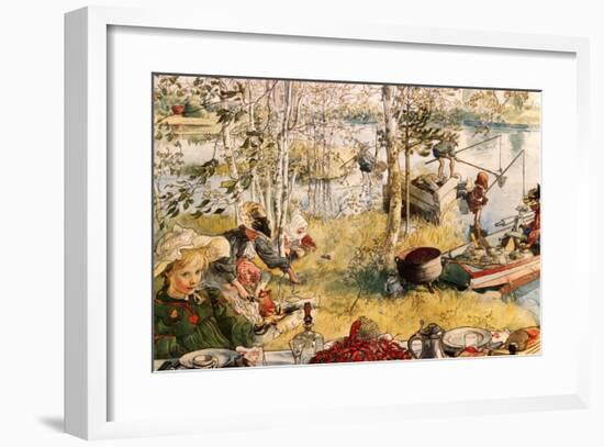 Crayfishing-Carl Larsson-Framed Art Print